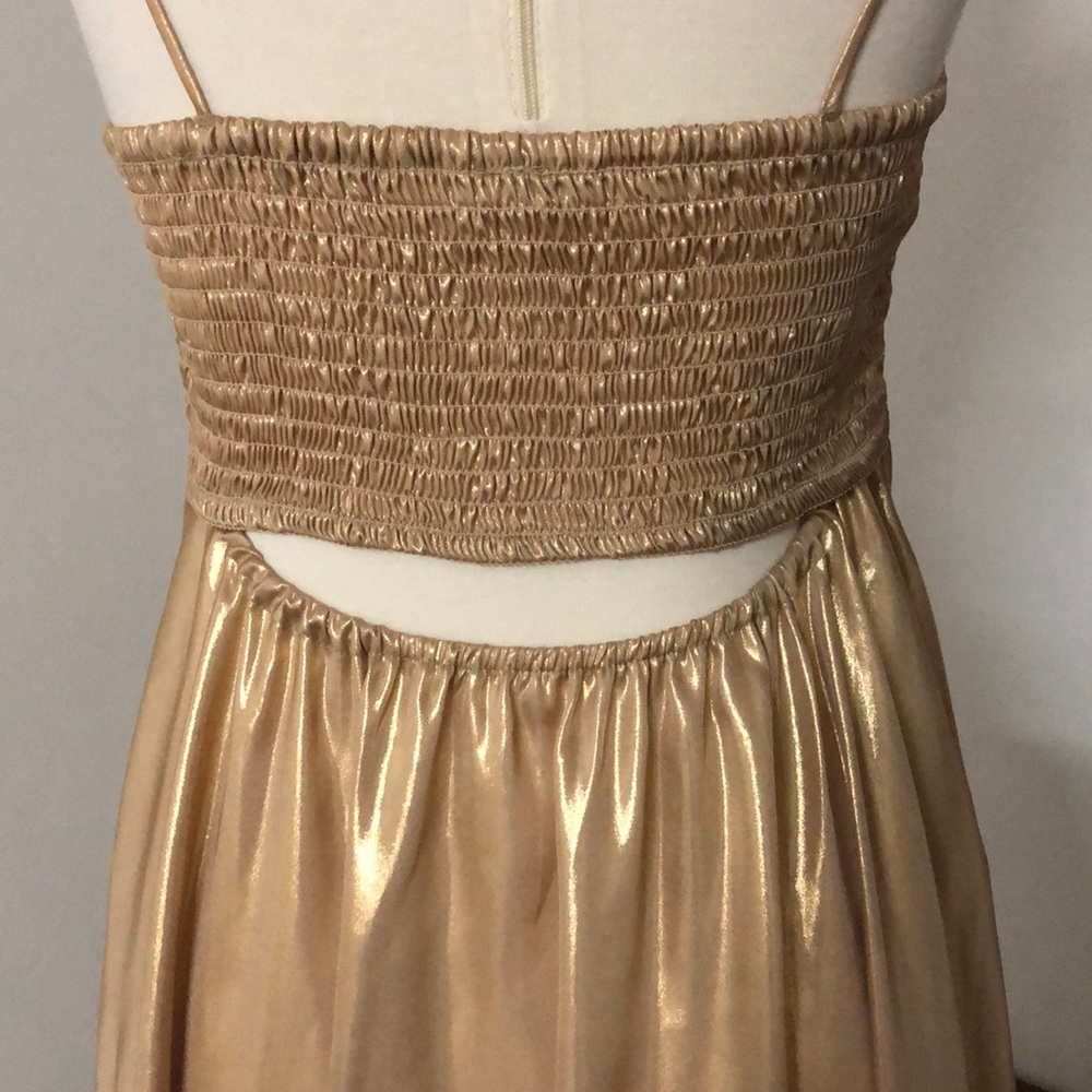 Free People Gold Metallic Just Dance Babydoll Slip - Picture 9 of 11